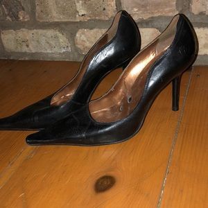 Black high heeled stilettos